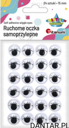 Ruchome oczka samoprzylepne rzęsy 15cm Titanum a24