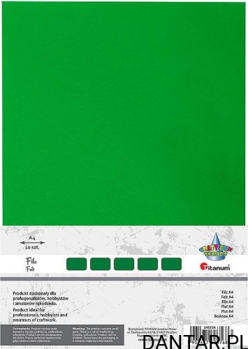 Filc dekoracyjny A4 2mm ciemno zielony Titanum a10/1
