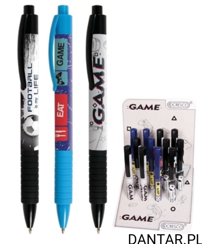 Długopis automatyczny niebieski game over