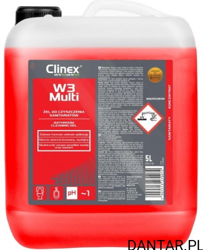 Clinex W3 multi 5l żel do czyszczenia sanitariatów