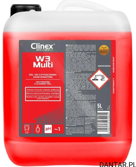 Clinex W3 multi 5l żel do czyszczenia sanitariatów