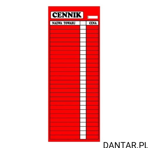 Cennik laminowany 2 A3