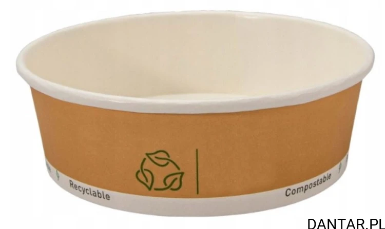 Pojemnik sałatkowy papierowy kraft 500ml Love Nature a50/6 29976