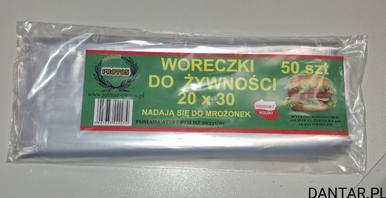 Woreczki do żywności transparentne 20x30 LDPE a50/30