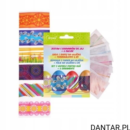 Barwnik do jajek 5kolorów+6owijek