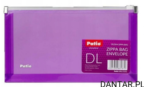 Koperta DL PP na dokumenty strunowa zippa bag fioletowa Patio a1/6