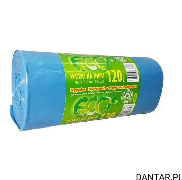 Worki 120l na śmieci niebieskie LD ECO a25/20