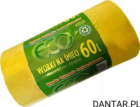 Worki 60l na śmieci żółte LD ECO a50/20