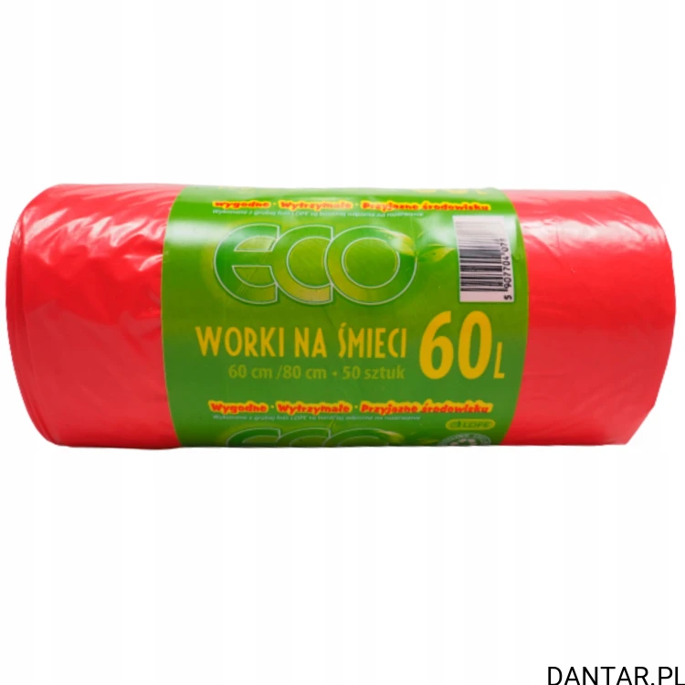 Worki 60l na śmieci czerwone LD ECO a50/20/960