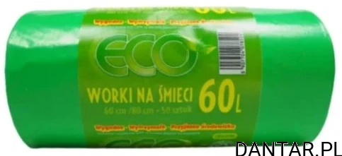 Worki 60l na śmieci zielone LD ECO a50/20