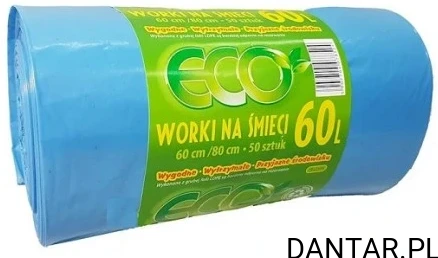 Worki 60l na śmieci niebieskie LD ECO a50/20