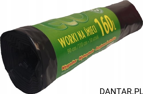 Worki 160l na śmieci czarne ECO LD a10/20