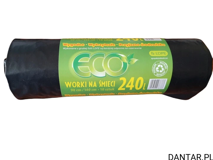 Worki 240l na śmieci czarne LD ECO a10/20