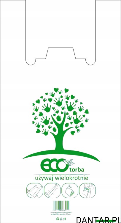 Reklamówka zrywka 30x55 eco gruba 51my a50/10