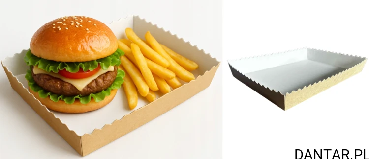 Tacka papierowa falbanka snack tray 20x14x3 ABC-PAK a50/6