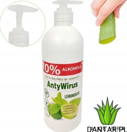 Kala 500ml AntyWirus lemon  płyn do dezynfekcji rąk i powierzchni a1/12
