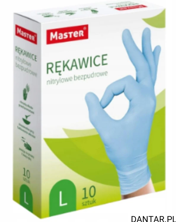 Rękawice nitrylowe L niebieskie Master a10