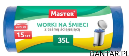 Worki 35l na śmieci z taśmą ściągającą Master a15/50