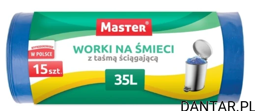 Worki 35l na śmieci z taśmą ściągającą Master a15/50
