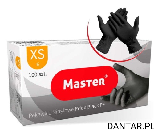 Rękawice nitrylowe XS czarne pride black PF Master a100/10