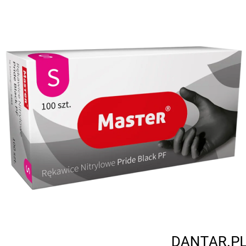 Rękawice nitrylowe S czarne pride Master  a100/10