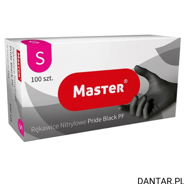 Rękawice nitrylowe S czarne pride Master  a100/10