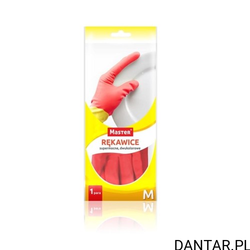 Rękawice gumowe rozm. M dwukolorowe Master a1/12