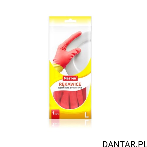 Rękawice gumowe rozm. L dwukolorowe Master 1/12