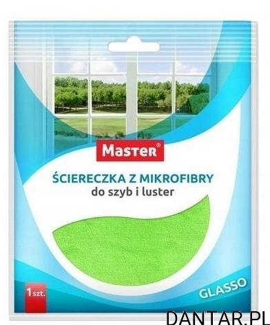 Ścierka z mikrofibry do szyb i luster glasso Master S-033