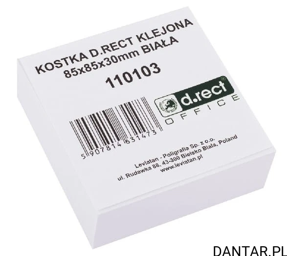 Kostka klejona biała 85x85x30mm D.rect a1/54