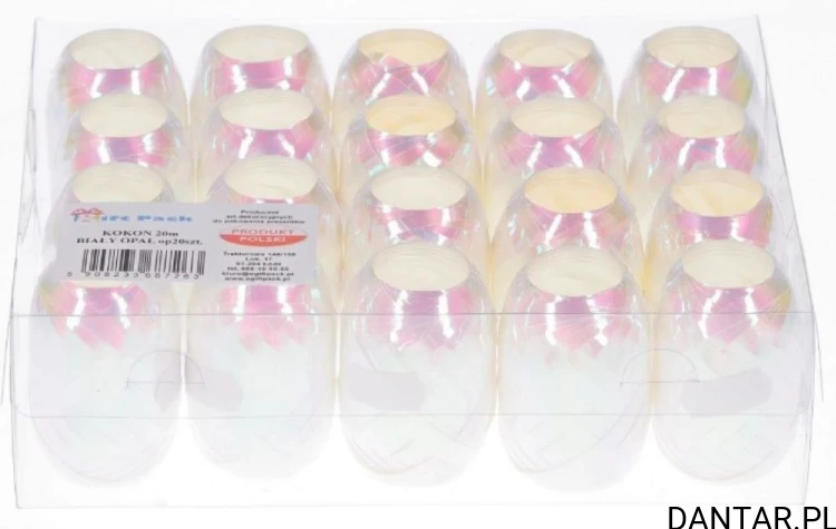 Kokon metalizowany 20m opal biały a1/20