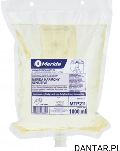 Mydło w pianie Merida harmony sensitive 1000ml zapas MTP211 a1/6