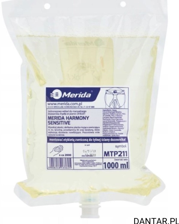 Mydło w pianie Merida harmony sensitive 1000ml zapas MTP211 a1/6