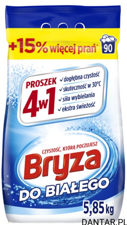 Proszek do prania Bryza 5,85kg biały 90 prań