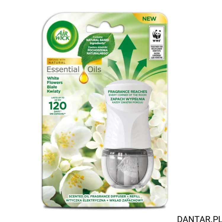 Air wick elektryk całe urządzenie 19ml białe kwiaty