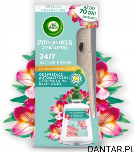 Air wick całe urządzenie 228ml active fresh kwitnąca frezja i eukaliptus a1