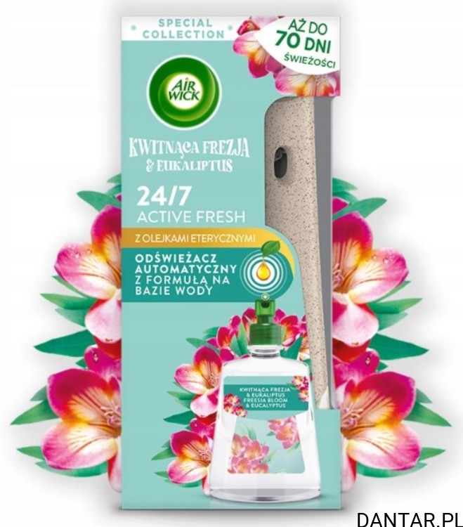 Air wick całe urządzenie 228ml active fresh kwitnąca frezja i eukaliptus a1