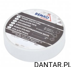 Taśma izolacyjna biała PVC Bemko E30-PVC1920WH