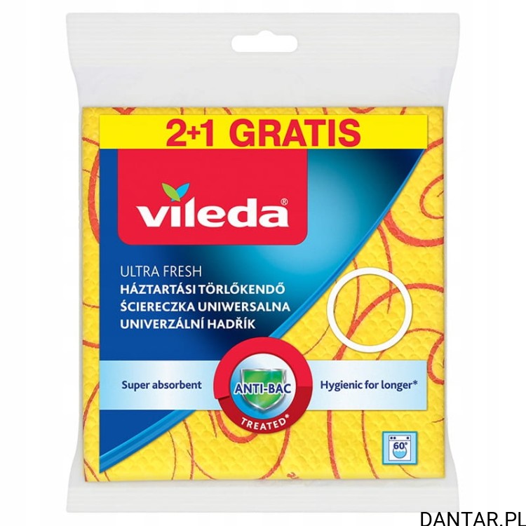 Vileda ścierka uniwersalna 2+1 żółta a1/17