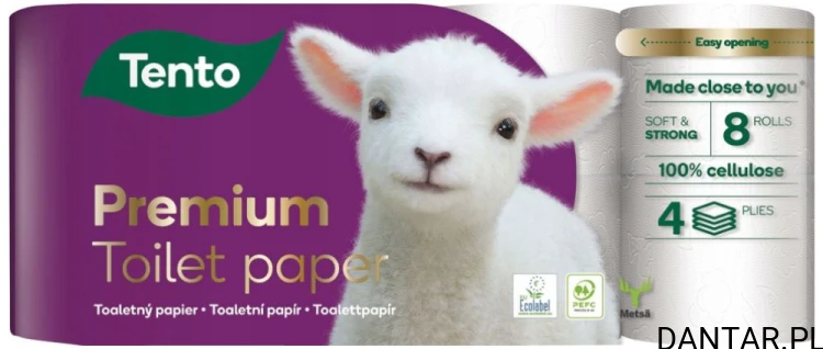 Papier toaletowy Tento 4-warst. biały celuloza a8/7