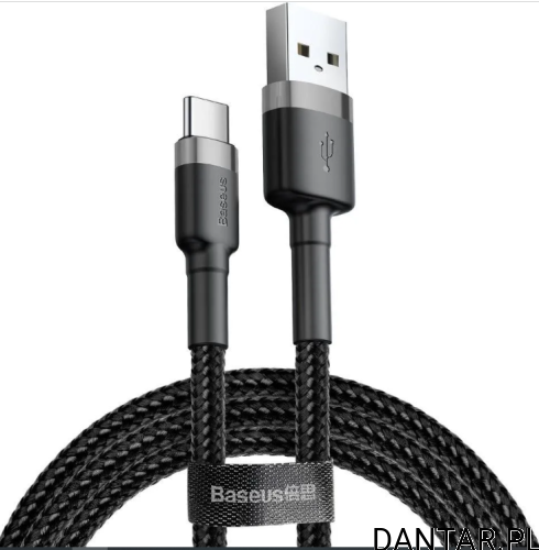 Kabel USB=>C 3A gray+black rapid charge 1m Baseus