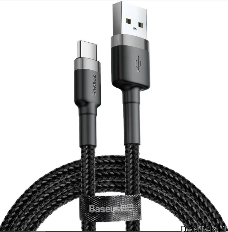 Kabel USB=>C 3A gray+black rapid charge 1m Baseus