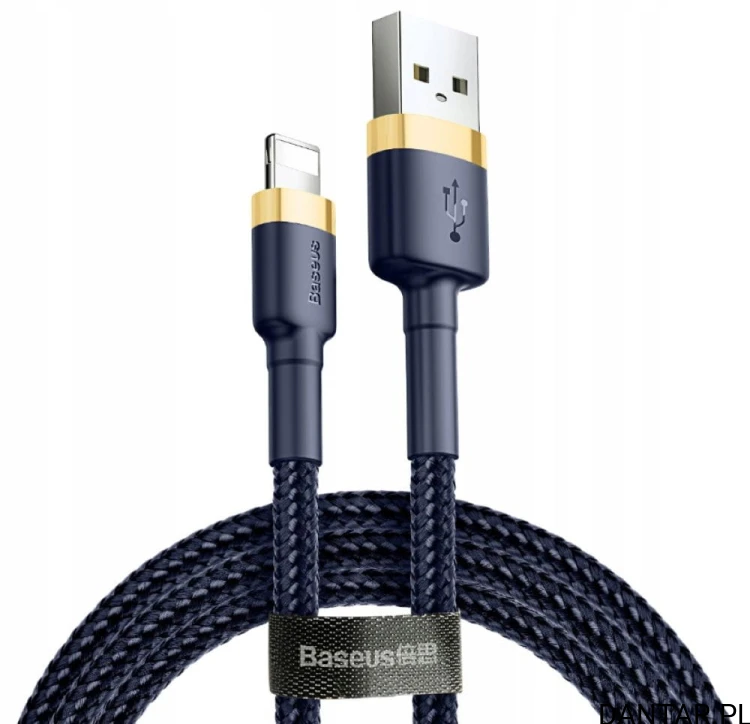 Kabel USB lighting 1.5A 2m złoto granatowy Baseus