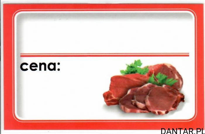Ceny laminowane A-8 9,5x6 mięso a1/50