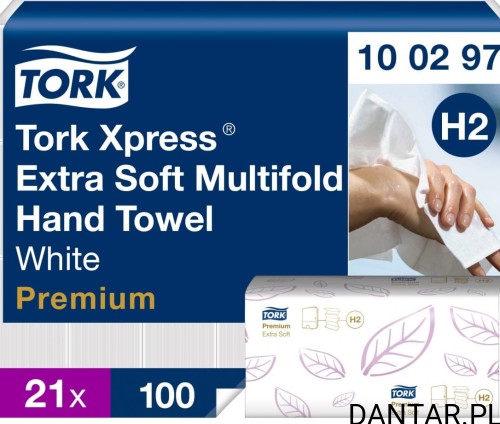 Ręcznik papierowy zz biały Tork H2 premium 2100szt 100297