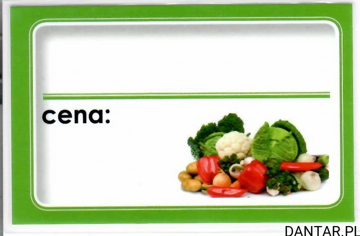 Ceny laminowane A-8 9,5x6 warzywa a1/50