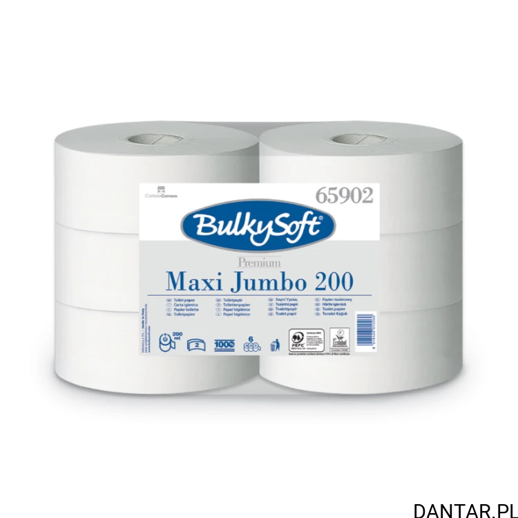 Papier toaletowy jumbo centralne dozowanie 2W 200m 65902 a6 Bulky Soft 