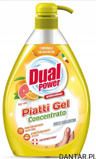 Płyn do mycia naczyń z pompką Dual Power 1l agrum a1/6
