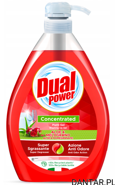 Płyn do mycia naczyń z pompką Dual Power 1l aloes i granat a1/6