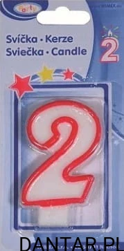 Świeca 2 cyfra z podstawką 37002